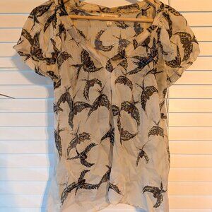 Moulinette Souers Anthropologie Silk Top Size 4